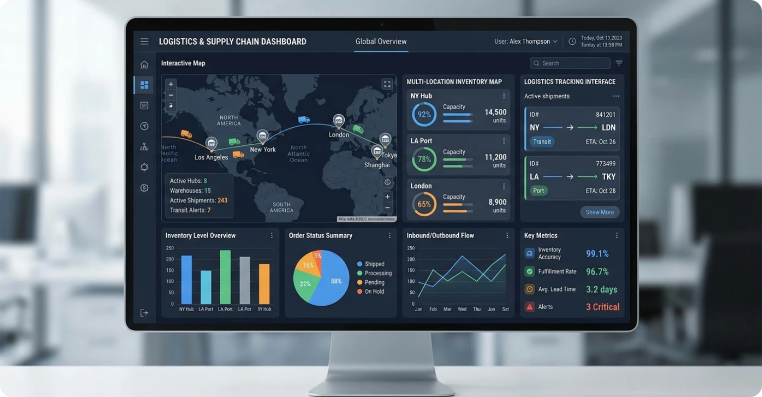 Multi-warehouse dashboard