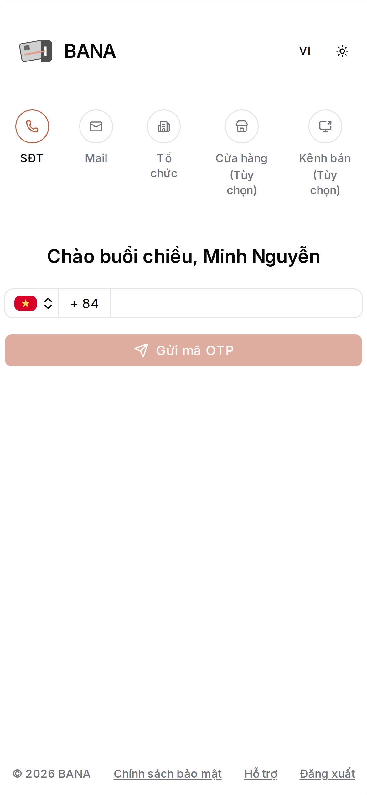 Xác thực số điện thoại