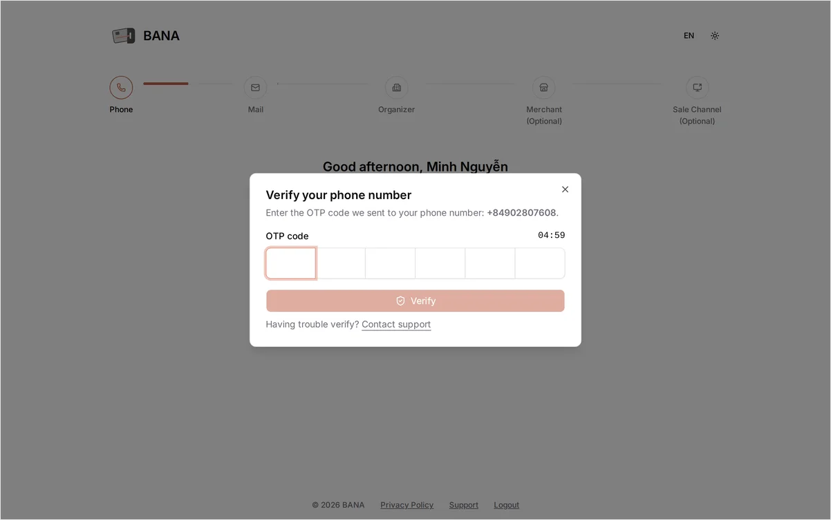 Phone OTP verification