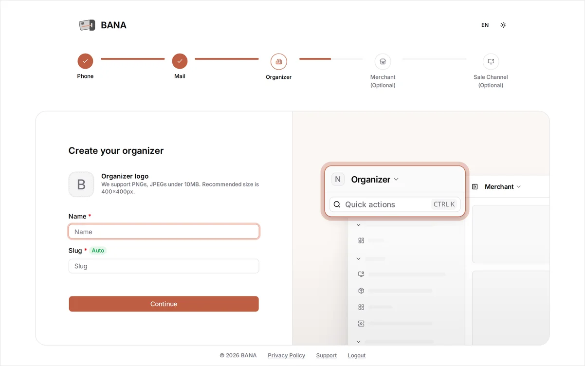Create organization