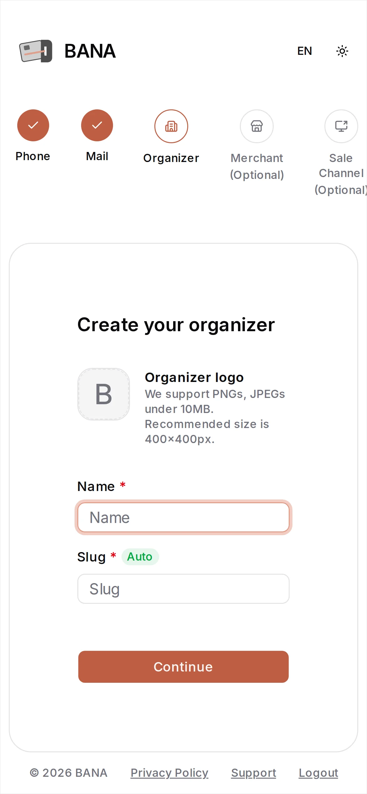 Create organization