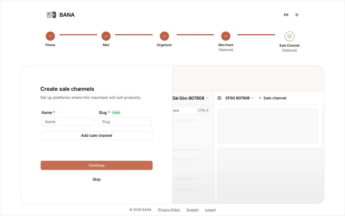 Add sale channels