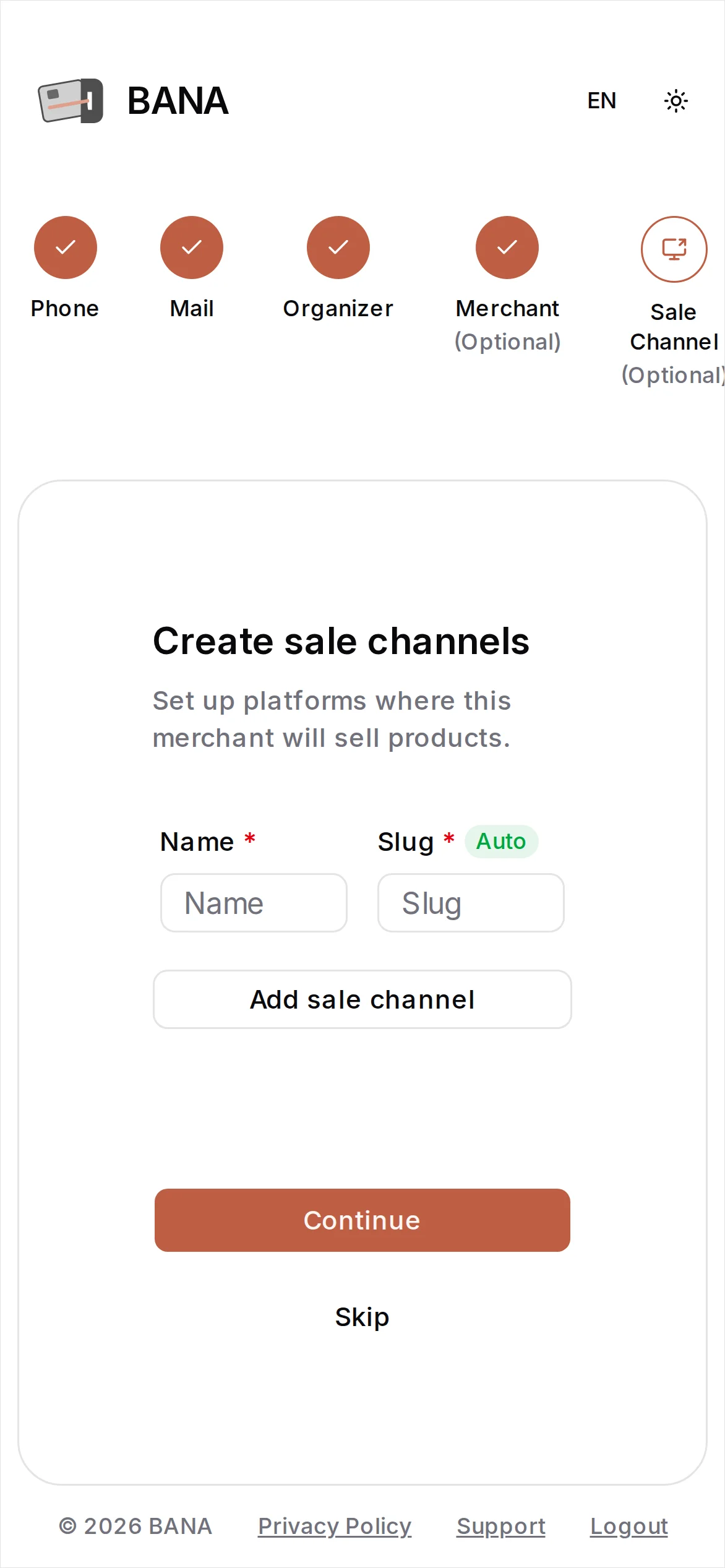 Add sale channels