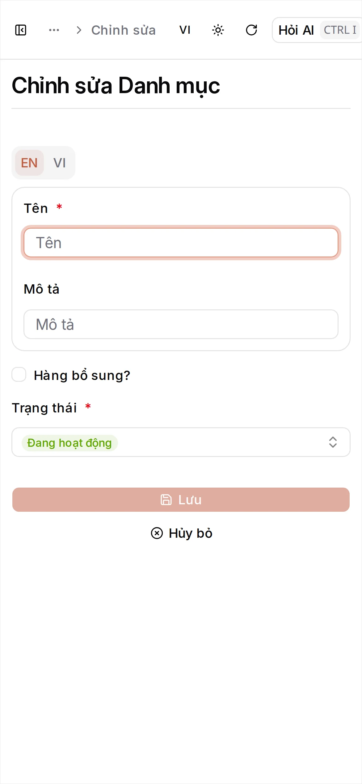 Danh mục đã lưu