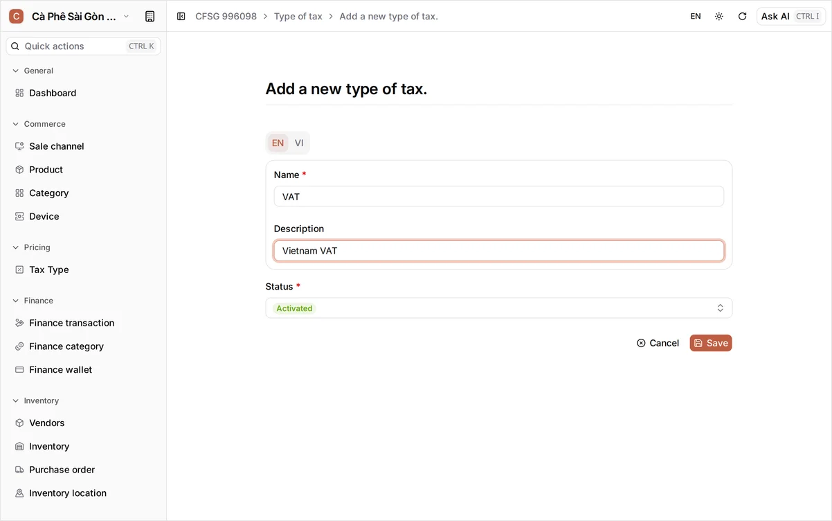Tax type form filled
