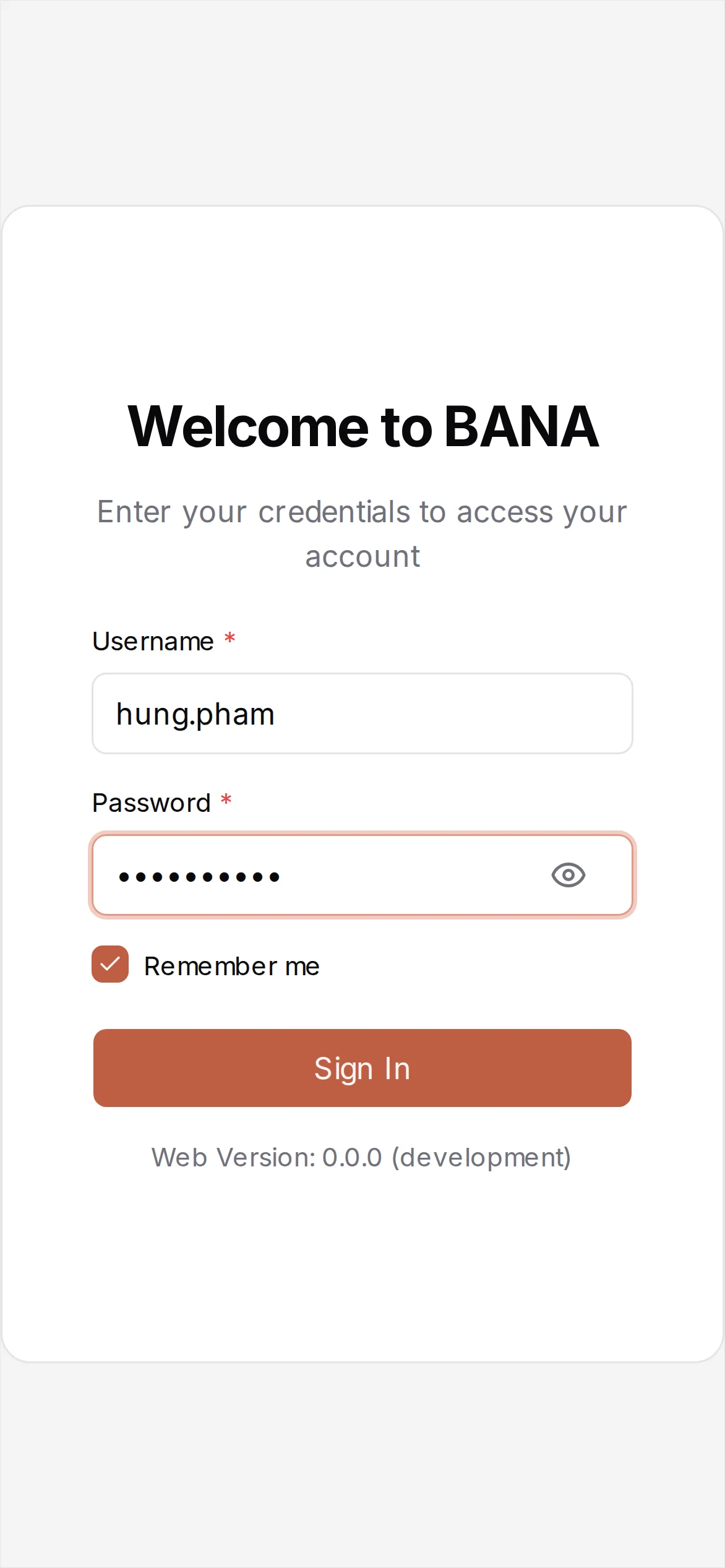 POS sign-in form